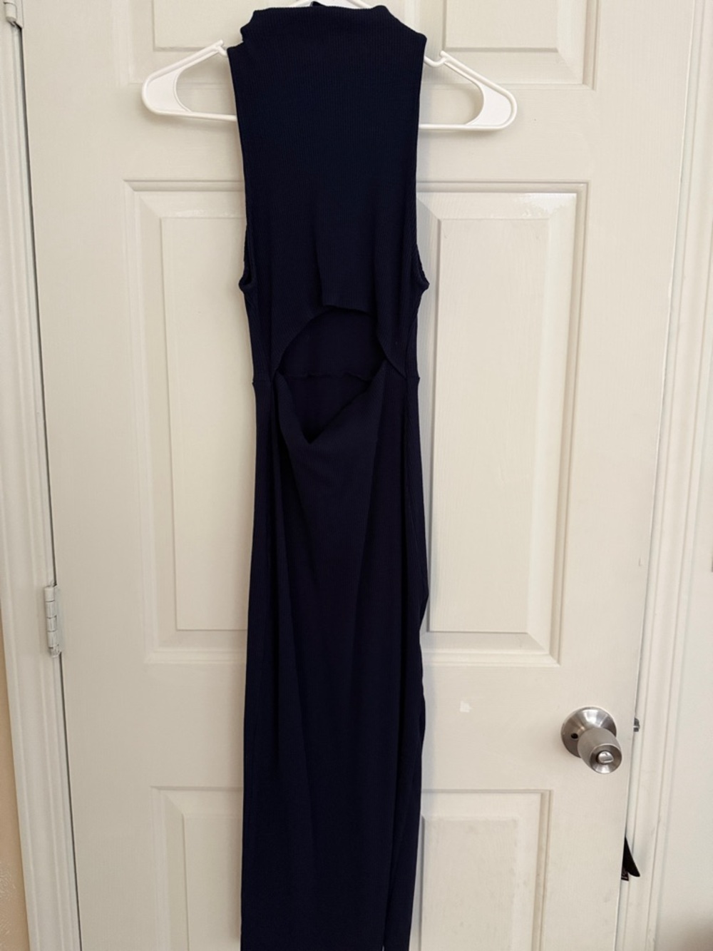 Zara Navy Sleeveless Maxi Dress with Waist Cutout